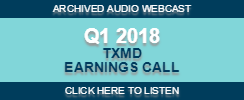 Q1 2018 TherapeuticsMD Inc Earnings Conference Call