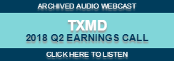 Q2 2018 TherapeuticsMD Inc Earnings Conference Call